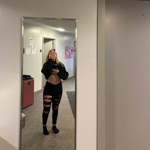 American Eagle Black Ripped Jeans